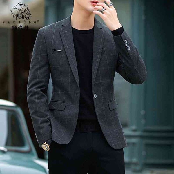 sarrudo single western casual lattice small coat suit men's fashion brand, White;black
sarrudo single western casual lattice small coat suit men's fashion brand, White;black