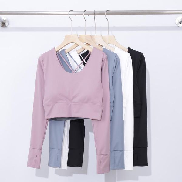 yoga outfit sport long sleev shirt sleeve cropped sportswear t with removable pads blous running full
yoga outfit sport long sleev shirt sleeve cropped sportswear t with removable pads blous running full