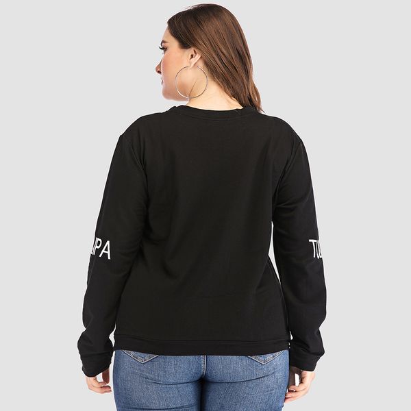 spring autumn big female casualty size flower letters spring-neck sleeve embroidered women's jerseys tjr8177 g94a, Black
spring autumn big female casualty size flower letters spring-neck sleeve embroidered women's jerseys tjr8177 g94a, Black