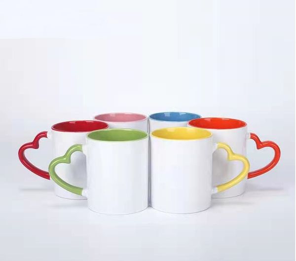 diy sublimation 11oz ceramic mug with heart handle 320ml cups with colorful inner coating special water bottle coffee pottery
diy sublimation 11oz ceramic mug with heart handle 320ml cups with colorful inner coating special water bottle coffee pottery