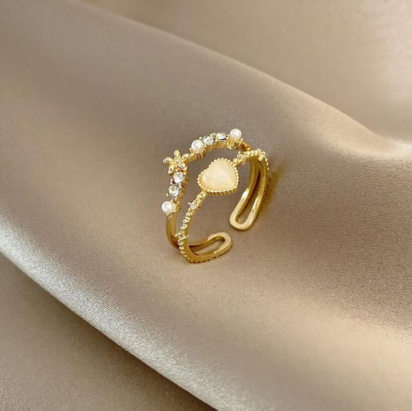 gold-palted ring micro inlaid cz cubic zircon heart shape opal and pealrs very cute female jewelry nd accessories korean style, Golden;silver
gold-palted ring micro inlaid cz cubic zircon heart shape opal and pealrs very cute female jewelry nd accessories korean style, Golden;silver