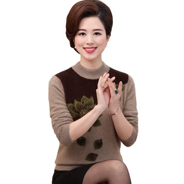 women's sweaters middle-aged elderly pullover sweater women autumn winter plus velvet thicken knit female large size base r564, White;black
women's sweaters middle-aged elderly pullover sweater women autumn winter plus velvet thicken knit female large size base r564, White;black