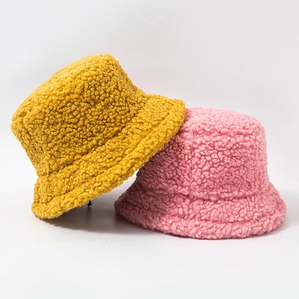 wide brim hats fluffy warm fisherman hat solid color soft sun shade for women fashion simple winter outdoor plush cap bucket, Blue;gray 
wide brim hats fluffy warm fisherman hat solid color soft sun shade for women fashion simple winter outdoor plush cap bucket, Blue;gray