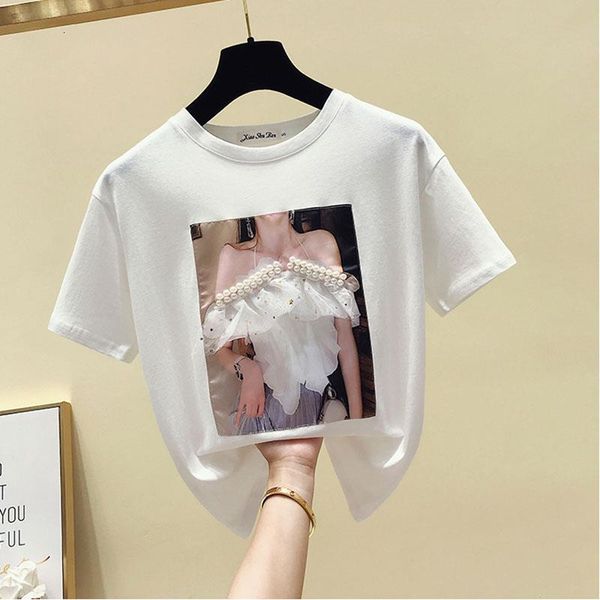 beading summer tshirts women cotton funny print o-neck short sleeve tees women harajuku korean style tee woman 2021, White
beading summer tshirts women cotton funny print o-neck short sleeve tees women harajuku korean style tee woman 2021, White