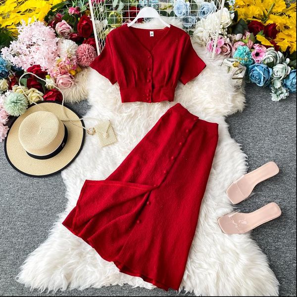 summer women 2pcs set vintage red black beige green single breasted high waist skirt for female two piece set new fashion, Gray
summer women 2pcs set vintage red black beige green single breasted high waist skirt for female two piece set new fashion, Gray