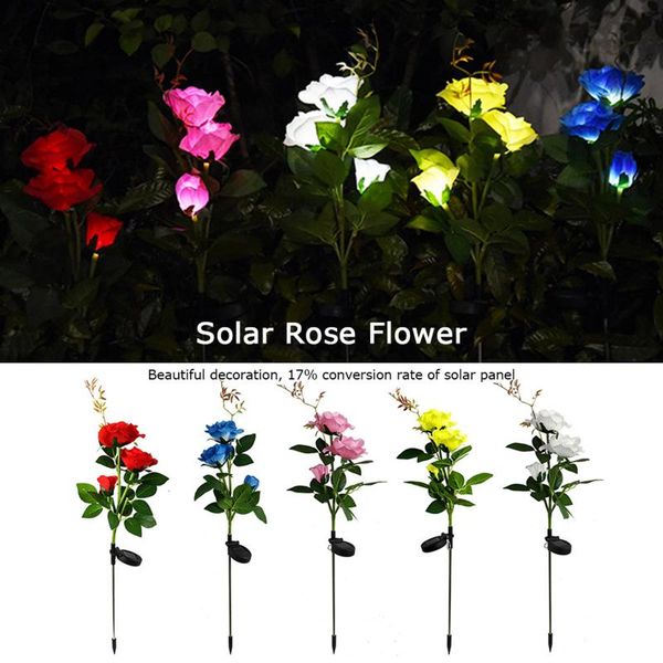 solar lamps rose flower light led lights decor garden yard arts