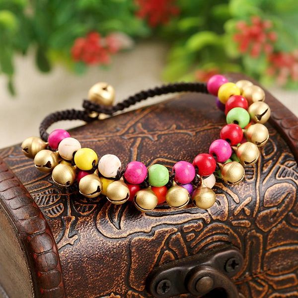 charm bracelets bohemian ethnic style semi-precious stone bell retro female bracelet wax rope hand-woven beach creative bangle, Golden;silver
charm bracelets bohemian ethnic style semi-precious stone bell retro female bracelet wax rope hand-woven beach creative bangle, Golden;silver