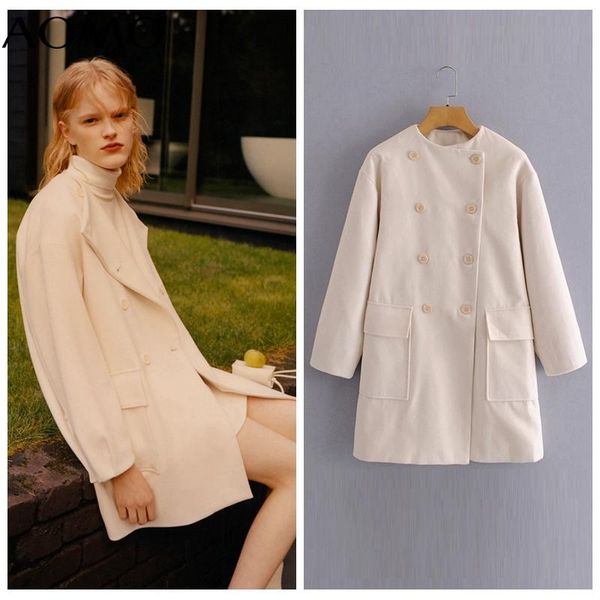 women's wool & blends aomo overcoat loose long sleeves pocket 2021 ladies elegant autumn winter coat je238a, Black
women's wool & blends aomo overcoat loose long sleeves pocket 2021 ladies elegant autumn winter coat je238a, Black