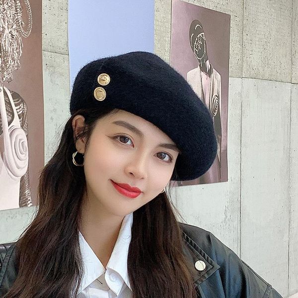 berets 2021 women's girl beret french artist warm woolen winter beanie hat retro solid color elegant women, Blue;gray
berets 2021 women's girl beret french artist warm woolen winter beanie hat retro solid color elegant women, Blue;gray