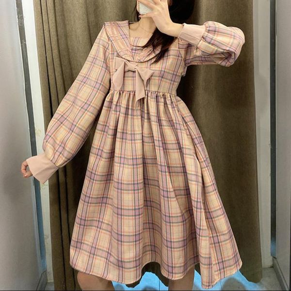 casual dresses houzhou plaid dress women kawaii japanese preppy style long sleeve sailor collar bow sweet lolita jk outfits lovely girl, Black;gray
casual dresses houzhou plaid dress women kawaii japanese preppy style long sleeve sailor collar bow sweet lolita jk outfits lovely girl, Black;gray