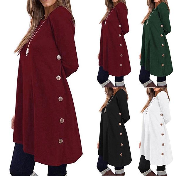 womens blouse autumn winter clothes casual long sleeve round neck pullover button shirt sweatshirt haut v neck femme g15, White
womens blouse autumn winter clothes casual long sleeve round neck pullover button shirt sweatshirt haut v neck femme g15, White