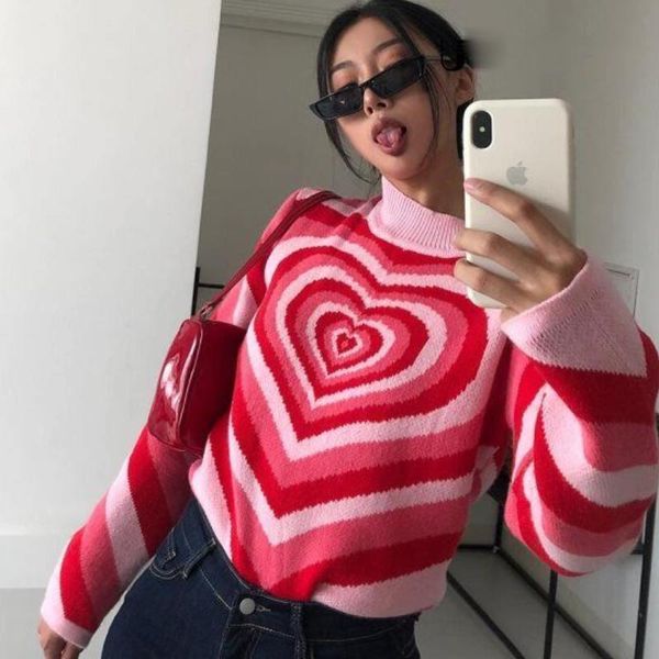 women's sweaters jchb y2k knitted sweater aesthetics heart striped pullovers girls sweet long sleeve turtleneck jumper autumn streetwea, White;black
women's sweaters jchb y2k knitted sweater aesthetics heart striped pullovers girls sweet long sleeve turtleneck jumper autumn streetwea, White;black