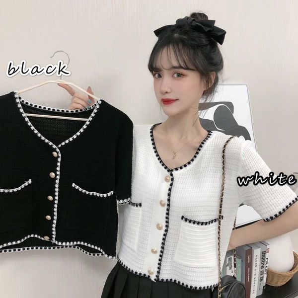 women's knits & tees 2021 summer short sleeved female socialite temperament knit blouse thin cardigan, White
women's knits & tees 2021 summer short sleeved female socialite temperament knit blouse thin cardigan, White