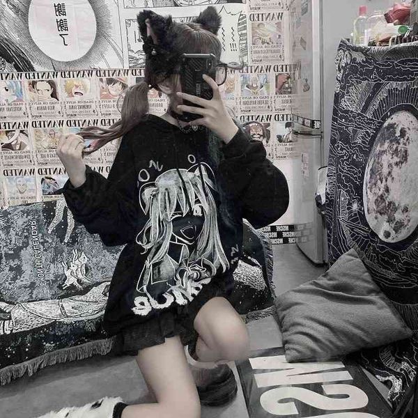 women hoodie deeptown anime print for teens kawaii sweatshirt comics japan style gothic long sleeve pullover e girls oversize harajuku, Black
women hoodie deeptown anime print for teens kawaii sweatshirt comics japan style gothic long sleeve pullover e girls oversize harajuku, Black