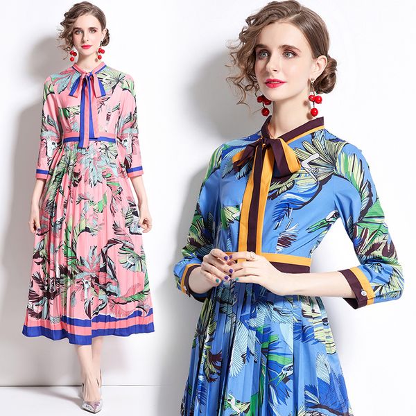 2022 bow collar pink pleated dress women 2022 runway lantern sleeve vacation retro floral party long dresses spring autumn chic office lady, Black;gray
2022 bow collar pink pleated dress women 2022 runway lantern sleeve vacation retro floral party long dresses spring autumn chic office lady, Black;gray