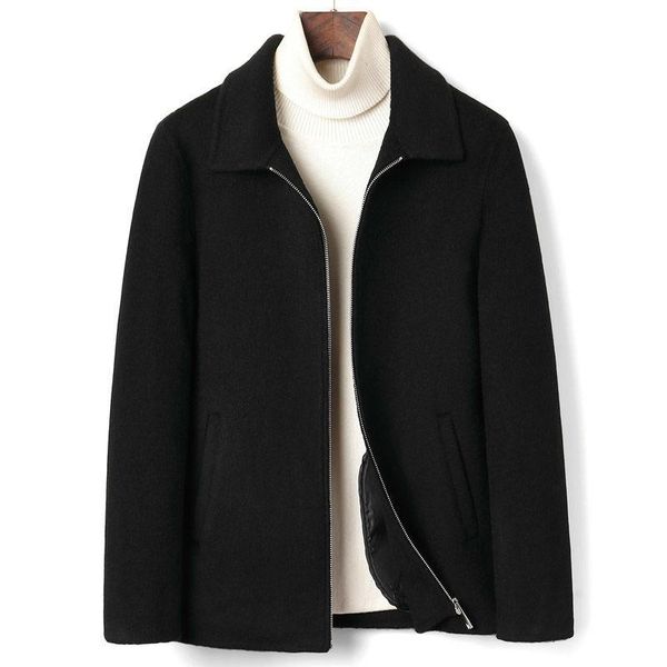 men's wool & blends 2021 autumn winter woolen coat thick warm trench classic solid color jacket male casual slim outwear e323, Black
men's wool & blends 2021 autumn winter woolen coat thick warm trench classic solid color jacket male casual slim outwear e323, Black