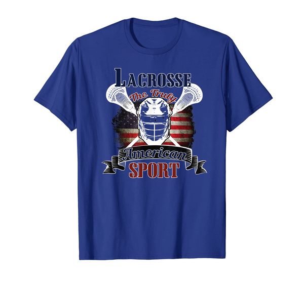 Proud American Sport Lacrosse T-Shirt the truly american, White;black