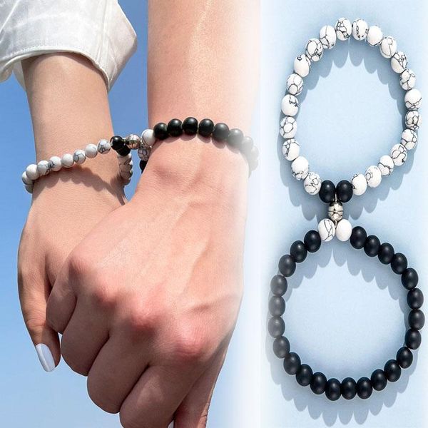 beaded, strands fashion retro black and white frosted stone magnetic buckle attractive elastic bracelet couple girlfriends a pair
beaded, strands fashion retro black and white frosted stone magnetic buckle attractive elastic bracelet couple girlfriends a pair