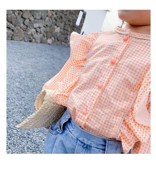 family matching outfits checked crossover -round neck t-shirt with short ruffled sleeves. featuring a buttoned teardrop opening at the, Blue
family matching outfits checked crossover -round neck t-shirt with short ruffled sleeves. featuring a buttoned teardrop opening at the, Blue