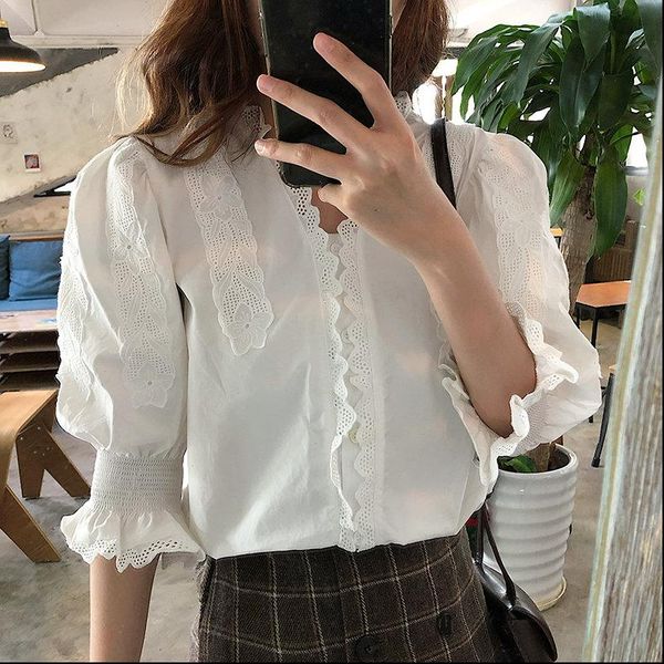 white patchwork women gentle lady new blouses loose shirts 2021 elegant sweet solid brief chic femme blusas
white patchwork women gentle lady new blouses loose shirts 2021 elegant sweet solid brief chic femme blusas