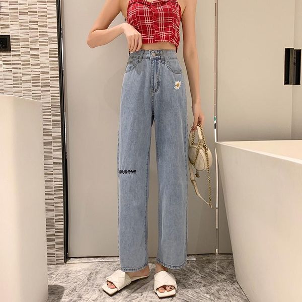 women's jeans small daisies 2021 thin embroidery women straight loose high waist was mopping letters style wash, Blue
women's jeans small daisies 2021 thin embroidery women straight loose high waist was mopping letters style wash, Blue