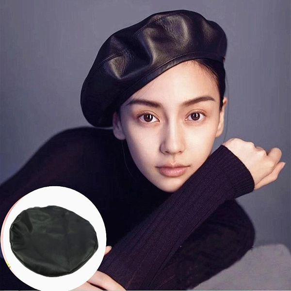 berets net red pujapanese versatile leather beretwomen's korean autumn and winter black retro british flat artist hat tre, Blue;gray
berets net red pujapanese versatile leather beretwomen's korean autumn and winter black retro british flat artist hat tre, Blue;gray