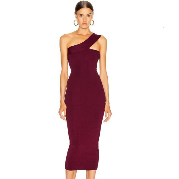 2021 new women summer one shoulder burgundy midi knee length bandage designer fashion evening party vestido jue4, Black;gray
2021 new women summer one shoulder burgundy midi knee length bandage designer fashion evening party vestido jue4, Black;gray