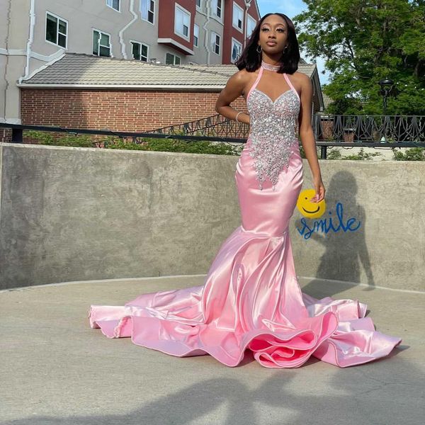 long prom dresses 2021 mermaid halter neck sleeveless beading satin ruffles sweep train plus size women evening party gowns, Black;red
long prom dresses 2021 mermaid halter neck sleeveless beading satin ruffles sweep train plus size women evening party gowns, Black;red