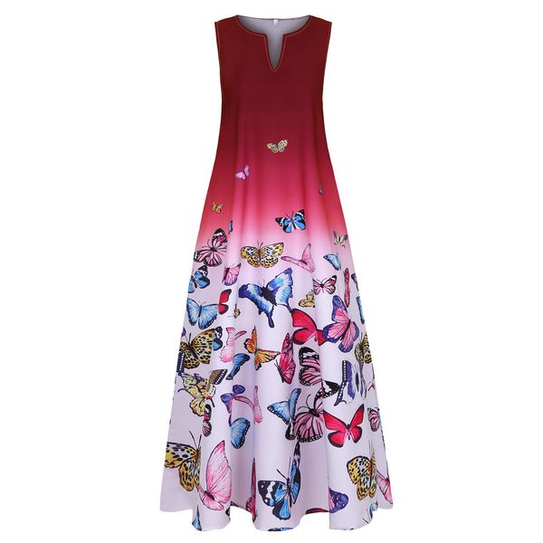 women summer dresses ladies fashion plus size butterfly print daily sleeveless vintage bohemia v neck maxi dress sundress for women, Black;gray
women summer dresses ladies fashion plus size butterfly print daily sleeveless vintage bohemia v neck maxi dress sundress for women, Black;gray