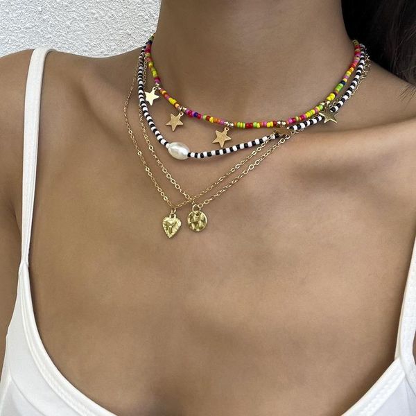 pendant necklaces vsnow summer bohemia rainbow beads love heart necklace for women trendy star circle faux pearl chain jewelry, Silver
pendant necklaces vsnow summer bohemia rainbow beads love heart necklace for women trendy star circle faux pearl chain jewelry, Silver