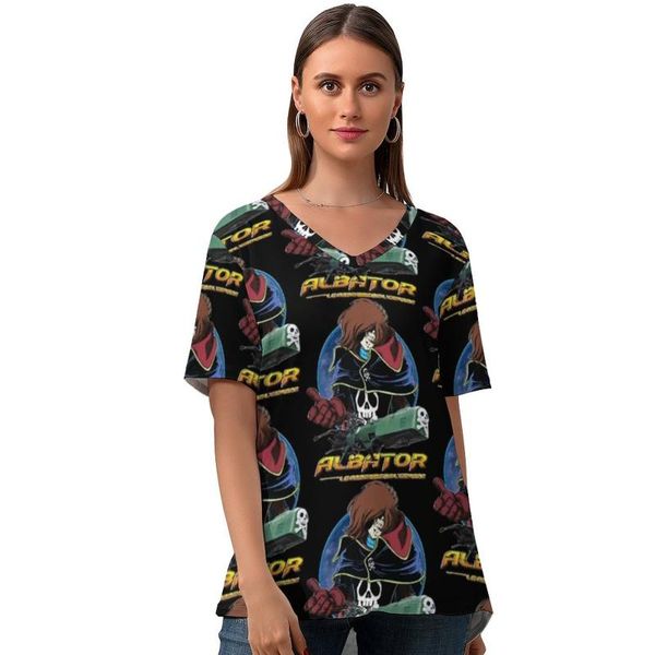 women's t-shirt harlock tee shirt simple printed women t v neck short-sleeve summer tshirt large, White
women's t-shirt harlock tee shirt simple printed women t v neck short-sleeve summer tshirt large, White