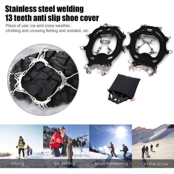 cords, slings and webbing stainless steel 13 teeth ice gripper spike cleats outdoor anti slip snow shoe covers crampons climbing accessories
cords, slings and webbing stainless steel 13 teeth ice gripper spike cleats outdoor anti slip snow shoe covers crampons climbing accessories