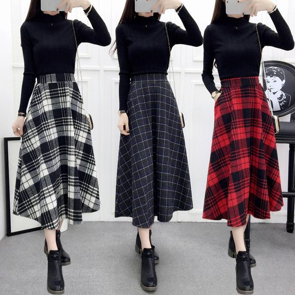 skirts autumn elastic waist big swing a-line plaid s-xl women skirt 2021 long slim fashion female warm bottom sk265, Black
skirts autumn elastic waist big swing a-line plaid s-xl women skirt 2021 long slim fashion female warm bottom sk265, Black