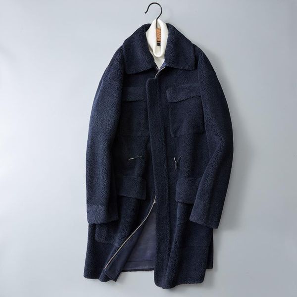 men's wool & blends coat 2021 winter jacket natural cashmere fleece trench imitation mink fashion single breasted overcoat #1980, Black
men's wool & blends coat 2021 winter jacket natural cashmere fleece trench imitation mink fashion single breasted overcoat #1980, Black