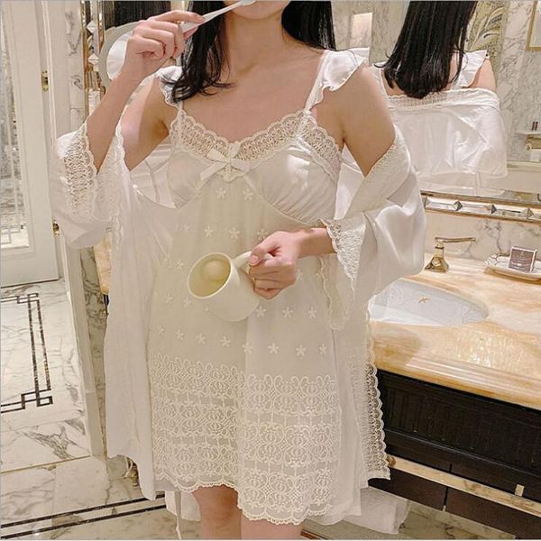 women's sleepwear spaghetti strap silk nightgown and robe set summer korea style knee-length full sleeves night robes nightie with brea, Black;red
women's sleepwear spaghetti strap silk nightgown and robe set summer korea style knee-length full sleeves night robes nightie with brea, Black;red