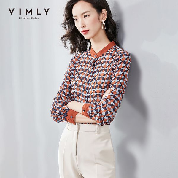 vimly women blouse spring autumn elegant v-neck single breasted rhombus print shirt office lady blusas femininas f1865 210225, White
vimly women blouse spring autumn elegant v-neck single breasted rhombus print shirt office lady blusas femininas f1865 210225, White