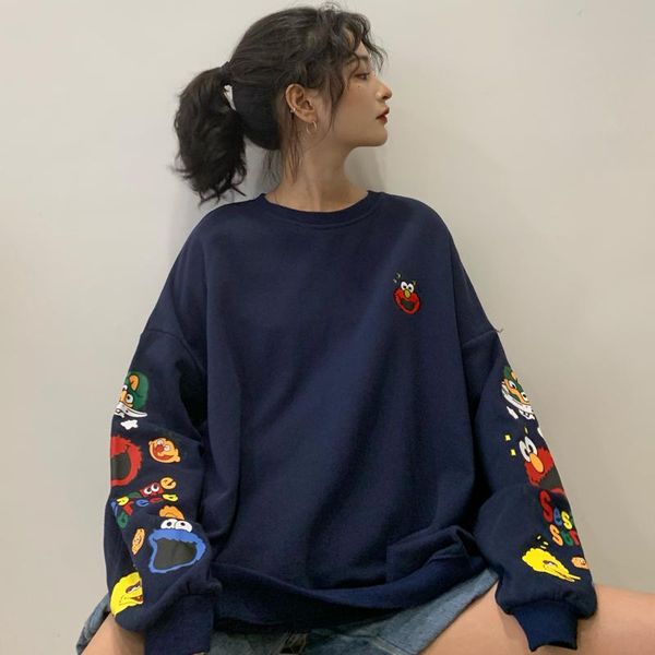 women's hoodies & sweatshirts 2021 autumn harajuku sweatshirt crewneck oversize cartoon printing women thin female pullovers, Black
women's hoodies & sweatshirts 2021 autumn harajuku sweatshirt crewneck oversize cartoon printing women thin female pullovers, Black