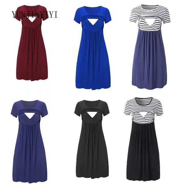 maternity dresses european and american skirt vest striped breastfeeding short-sleeved dress cotton casual wear, White
maternity dresses european and american skirt vest striped breastfeeding short-sleeved dress cotton casual wear, White