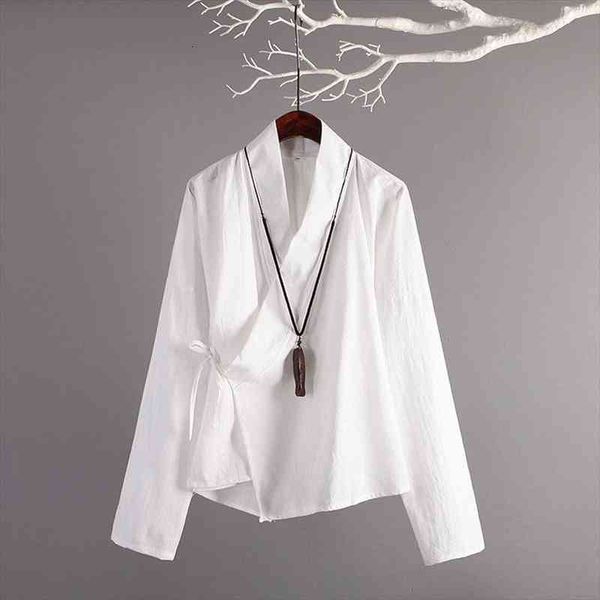 Chinese Style Retro Women Blouse Autumn Cotton Linen Tops Lace Up Long Sleeve Solid Casual Tea Blusas Female Shirts, White
Chinese Style Retro Women Blouse Autumn Cotton Linen Tops Lace Up Long Sleeve Solid Casual Tea Blusas Female Shirts, White