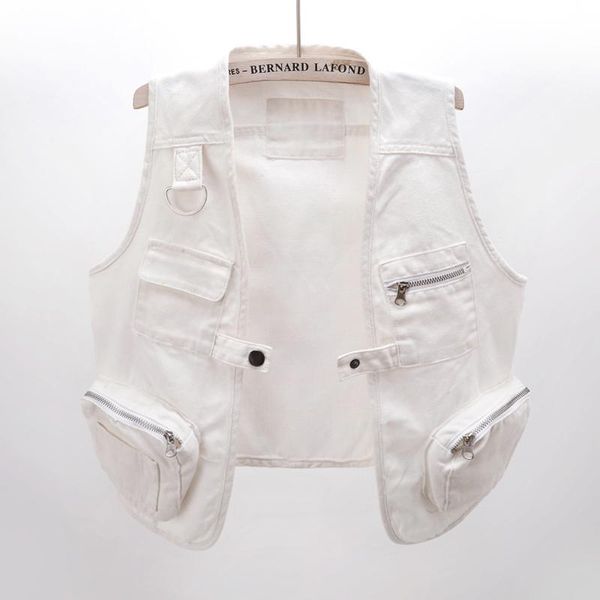 women's vests summer white denim vest women waistcoat korean fashion loose big pocket sleeveless jacket coat v-neck short jeans female, Black;white
women's vests summer white denim vest women waistcoat korean fashion loose big pocket sleeveless jacket coat v-neck short jeans female, Black;white