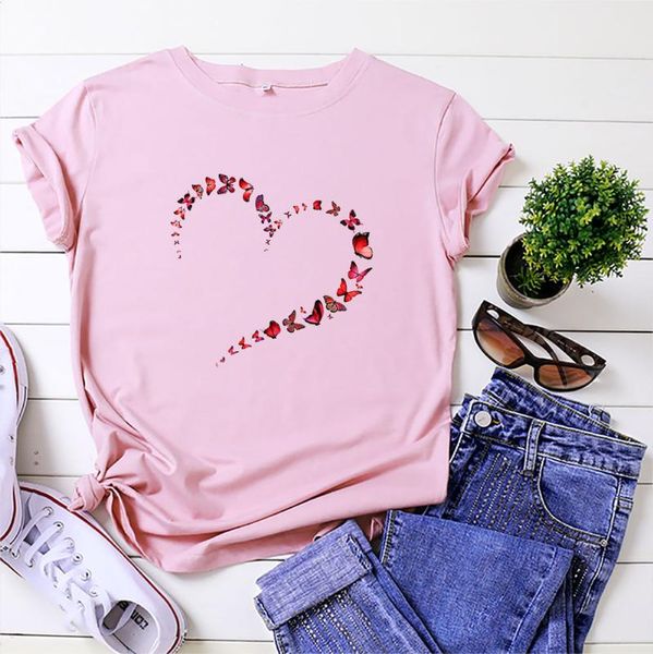 women's t-shirt plus size s-5xl t shirts women butterfly heart print tshirt 100%cotton o neck short sleeve tee casual pink woman t-shi, White
women's t-shirt plus size s-5xl t shirts women butterfly heart print tshirt 100%cotton o neck short sleeve tee casual pink woman t-shi, White