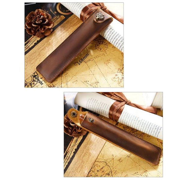 pencil bags genuine leather pen pouch holder single bag case with snap button for rollerball fountain ballpoint (brown)
pencil bags genuine leather pen pouch holder single bag case with snap button for rollerball fountain ballpoint (brown)