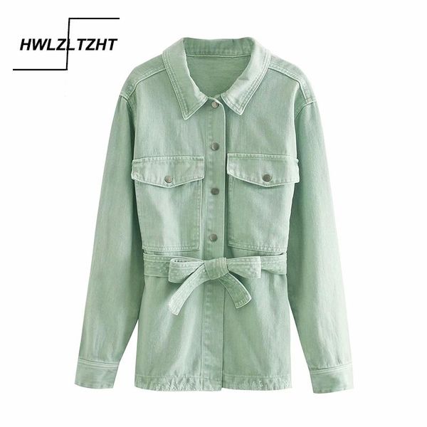 women's jackets hwlzltzht autumn double pocket denim women with belt coats vintage female outerwear turn down collar buttons, Black;brown
women's jackets hwlzltzht autumn double pocket denim women with belt coats vintage female outerwear turn down collar buttons, Black;brown