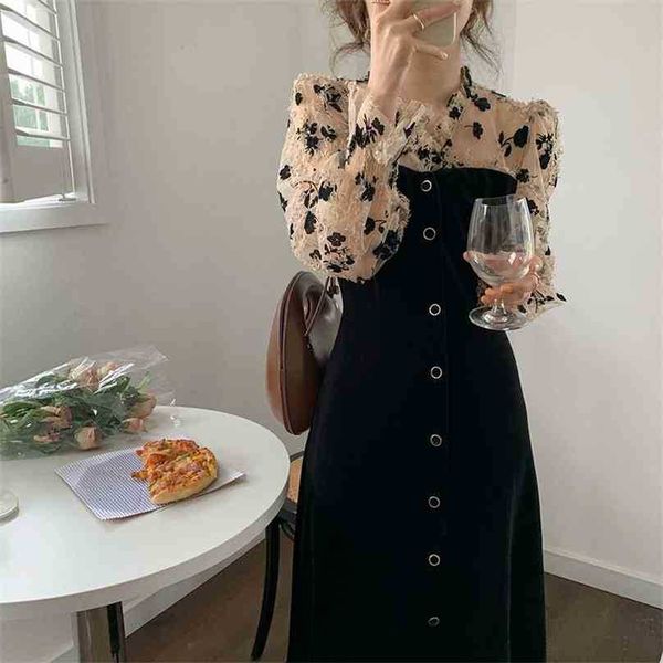 women french retro dress velvet mesh patchwork party gentle elegant long v-neck chic female fashion clothe 210525, Black;gray
women french retro dress velvet mesh patchwork party gentle elegant long v-neck chic female fashion clothe 210525, Black;gray