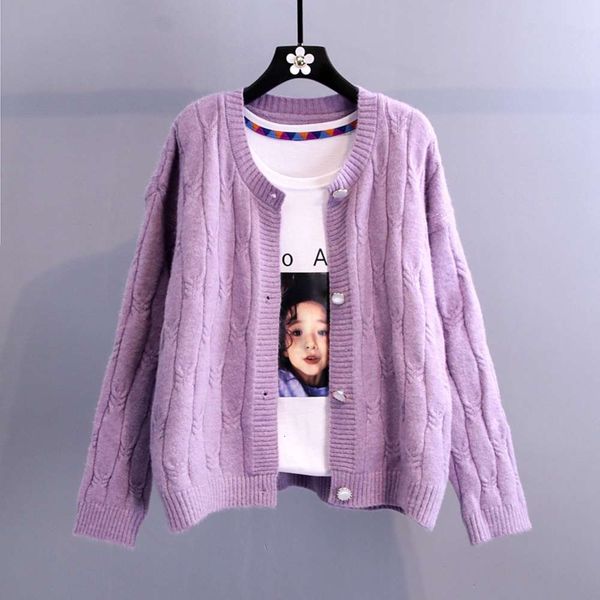 new korean loose lazy hemp knitted cardigan for women in autumn and winter 2020, White;black
new korean loose lazy hemp knitted cardigan for women in autumn and winter 2020, White;black