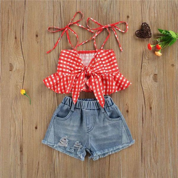kids clothing sets girls outfits baby clothes childrens suit summer children wear sleeveless tank denim shorts 2pcs b7499, White 
kids clothing sets girls outfits baby clothes childrens suit summer children wear sleeveless tank denim shorts 2pcs b7499, White