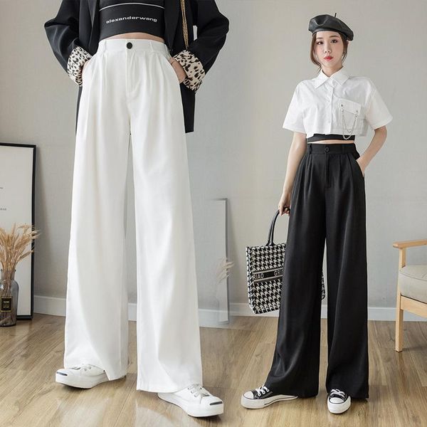 women's pants & capris 2021 summer white suit straight tube loose wide leg high waist show thin drooping casual floor, Black;white
women's pants & capris 2021 summer white suit straight tube loose wide leg high waist show thin drooping casual floor, Black;white