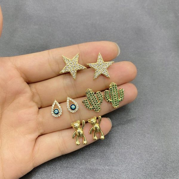 hoop & huggie 5pcs/lot cute zircon lovely animal snake bear stud earrings, Golden;silver
hoop & huggie 5pcs/lot cute zircon lovely animal snake bear stud earrings, Golden;silver