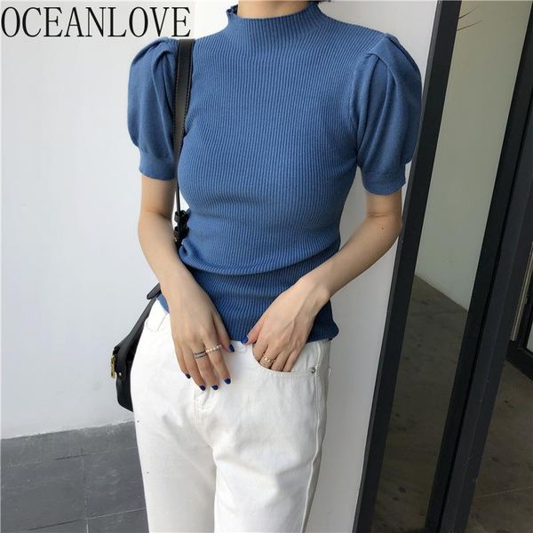 women's sweaters oceanlove korean solid short sleeve pullovers 2021 spring elegant pull femme fashion half turtleneck casual women 1461, White;black
women's sweaters oceanlove korean solid short sleeve pullovers 2021 spring elegant pull femme fashion half turtleneck casual women 1461, White;black