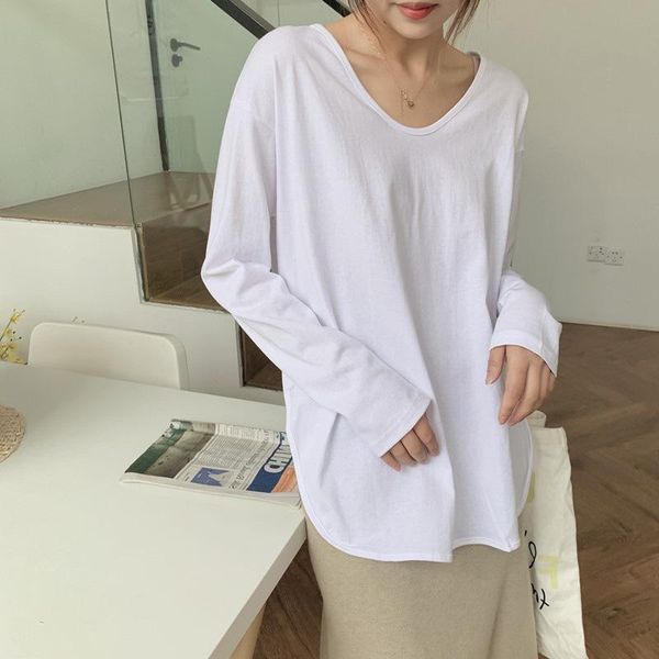 women's t-shirt v-neck white long sleeve t-shirts women basic simple solid baggy spring cotton t shirt elegant ins trends all-match und
women's t-shirt v-neck white long sleeve t-shirts women basic simple solid baggy spring cotton t shirt elegant ins trends all-match und